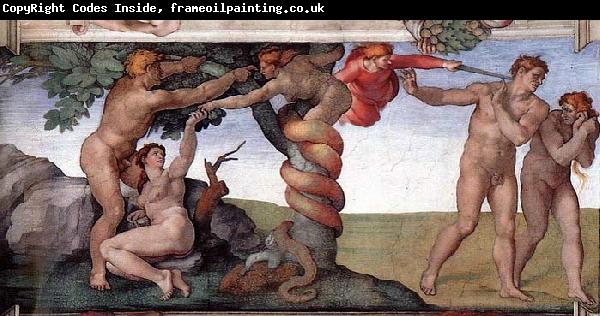 Michelangelo Buonarroti The Fall and Expulsion from Garden of Eden